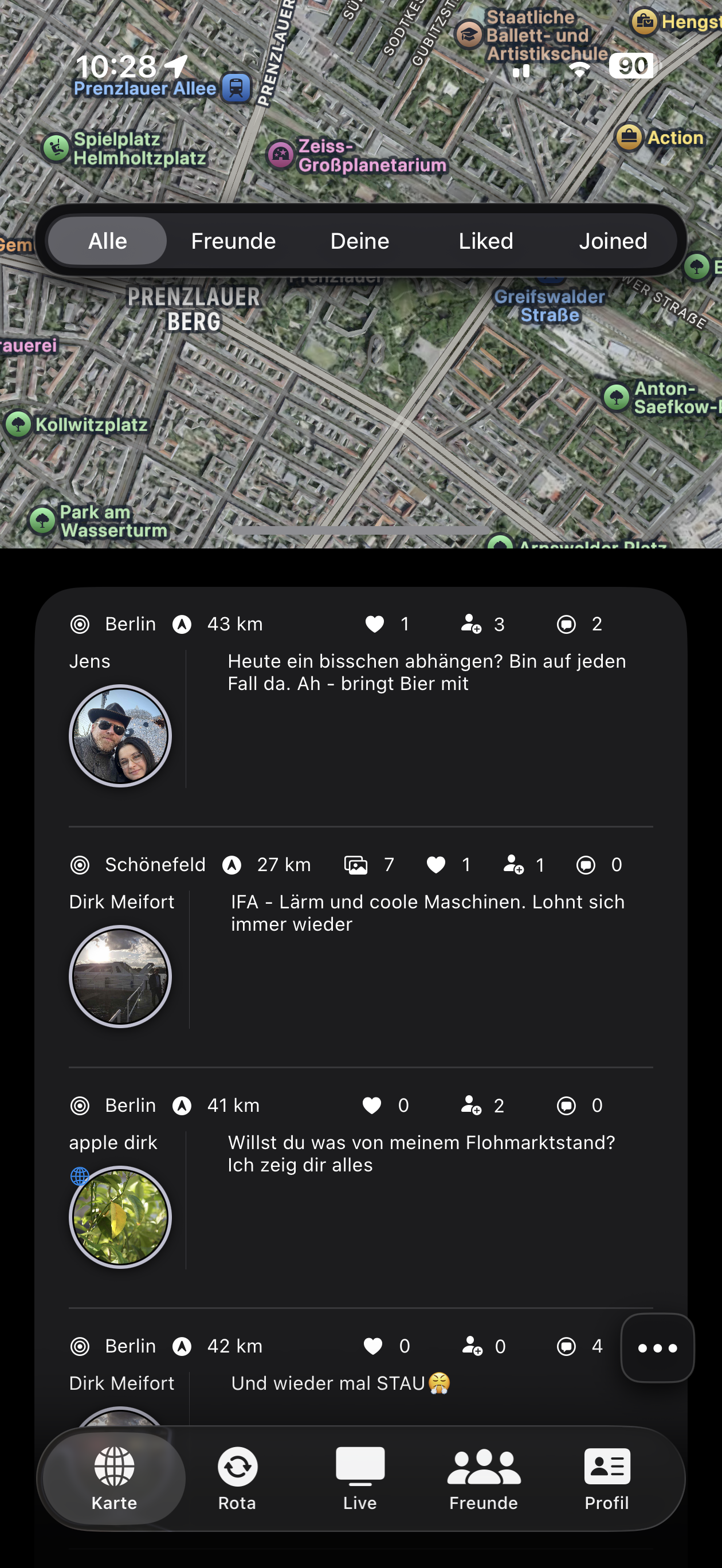 Screenshot 4 Platzhalter – Listenansicht mit mehreren Beiträgen