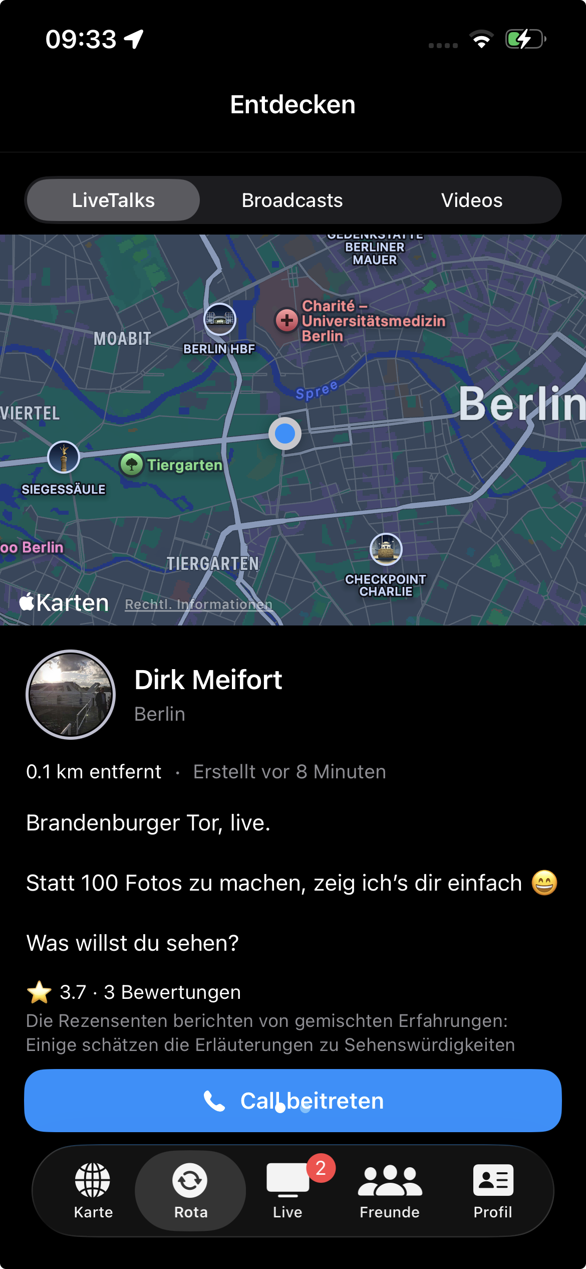 Screenshot 5 Platzhalter – Kartenansicht für Live-Inhalte